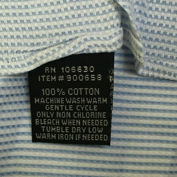 Hathaway Platinum Mens Long Sleeved Dress Shirt Blue Cotton Size XL Extra Large - Picture 3 of 7